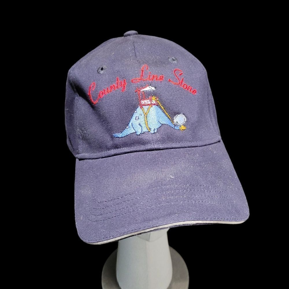Vintage 90s Navy Blue Funny Graphic Snapback Cap Hat